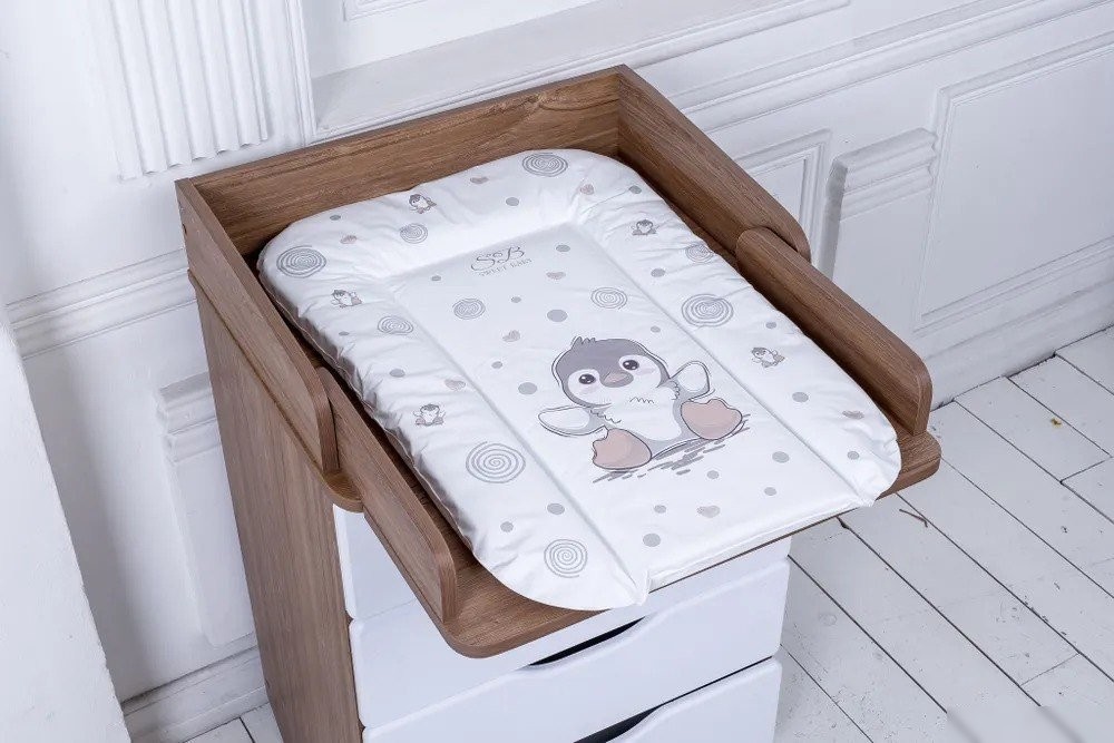 Пеленальный матрас Sweet Baby Pinguino New Crema 48x71 (пингвин бежевый)