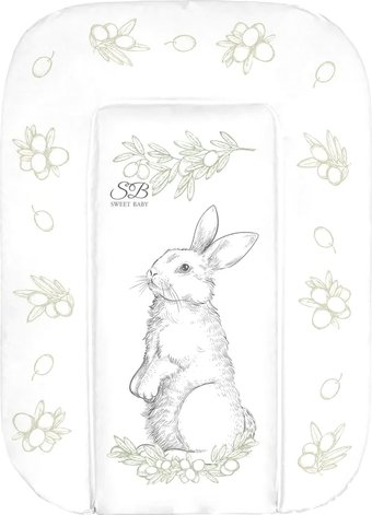Пеленальный матрас Sweet Baby Foresta Magica Grigio Oliva 48x71 (заяц серый/оливковый)