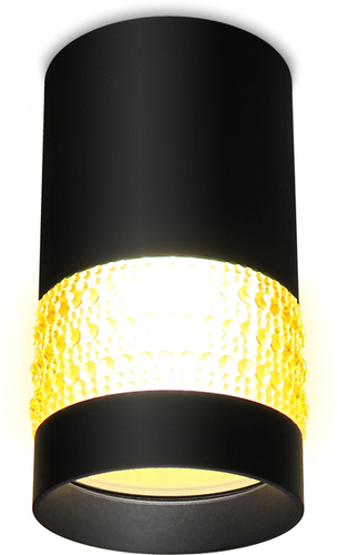 Точечный светильник Ambrella light TN375 SBK/TI GU5.3 D65*117 (черный песок/янтарь)