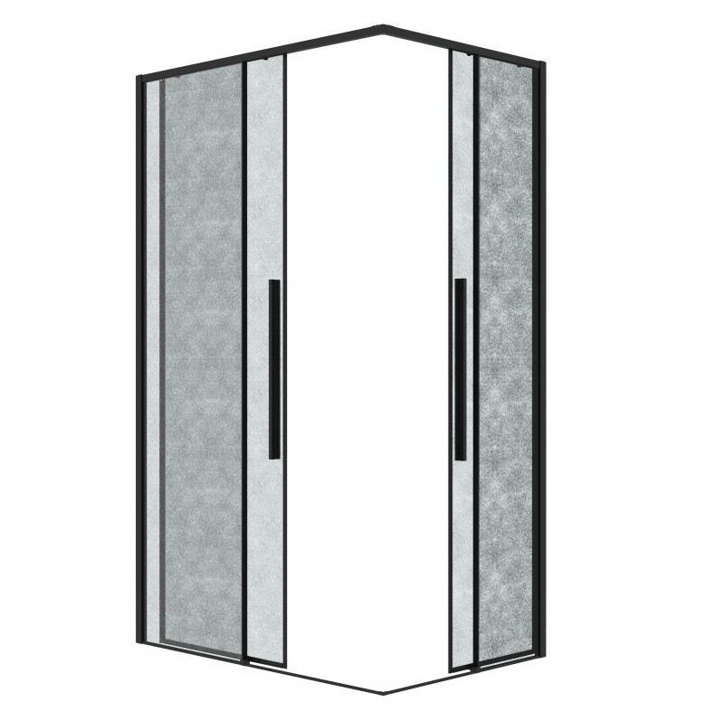 Душевой уголок Grossman Galaxy 80x80x195 300.K33.01.8080.21.02 (черный матовый/шиншилла стекло)