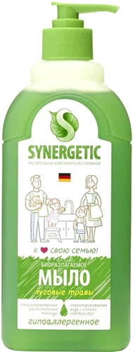 Synergetic Мыло жидкое для мытья рук и тела Луговые травы 500 мл