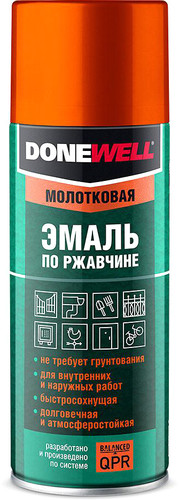 Эмаль Donewell Молотковая по ржавчине 0.52 л (серебристый)