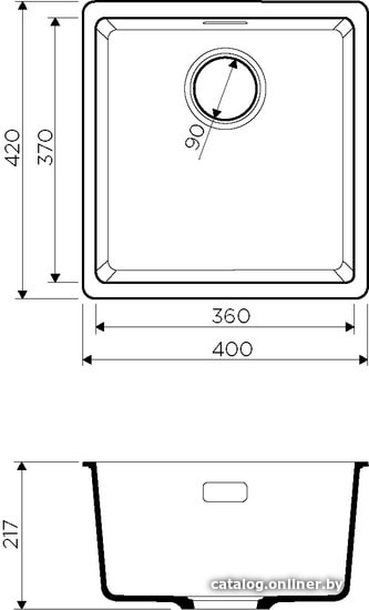 Кухонная мойка Omoikiri Kata 40-U PA
