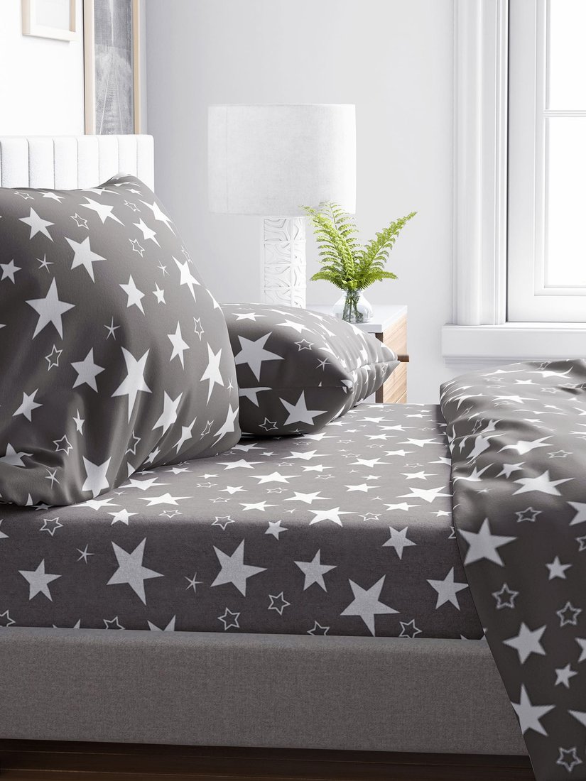 1.5-спальный комплект постельного белья Samsara Grey Stars 150-15/5070