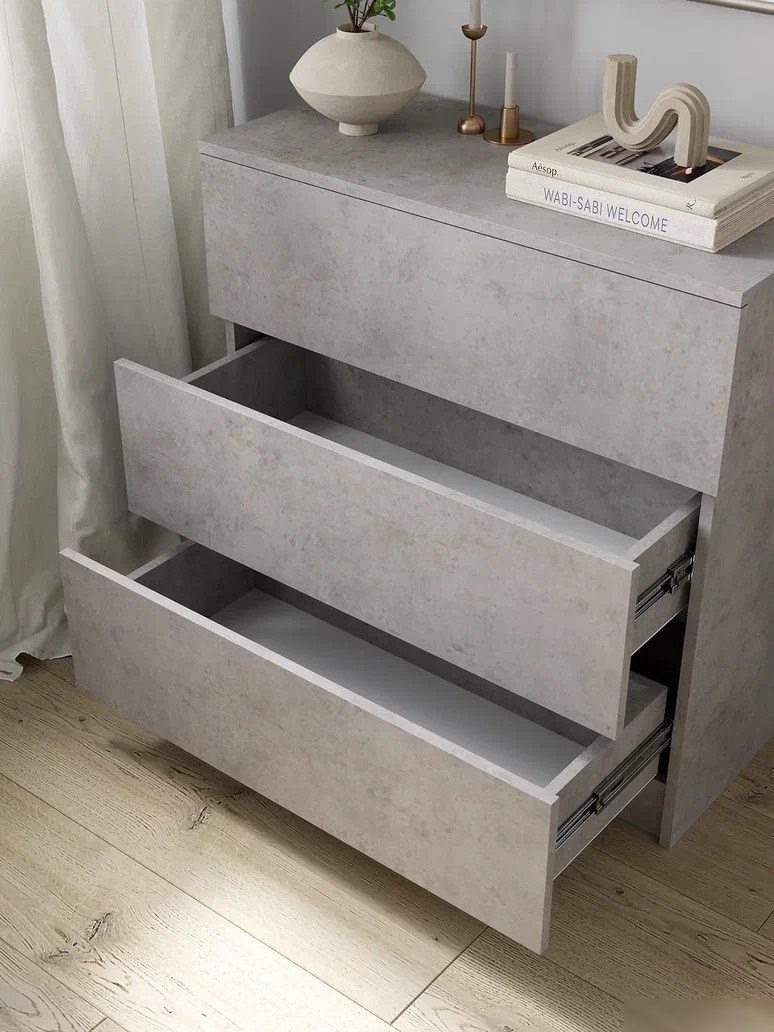 Комод Горизонт Нео 760 3 ящика (бетон)