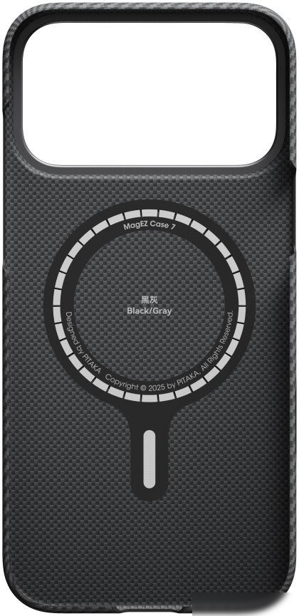 Чехол для телефона Pitaka Ultra-Slim для iPhone 17 Pro (600D Black/Grey Twill)