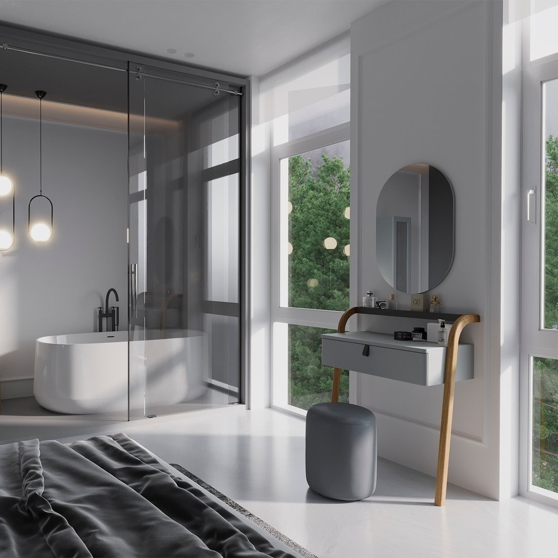 Lauter Тумба с умывальником Estel 70 + Solid Surface (светло-серый п/мат)