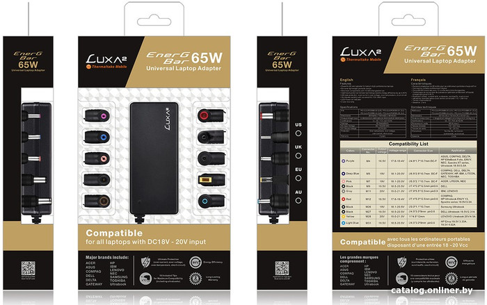Сетевое зарядное LUXA2 EnerG Bar 65W PO-ULA-PC65BK-01