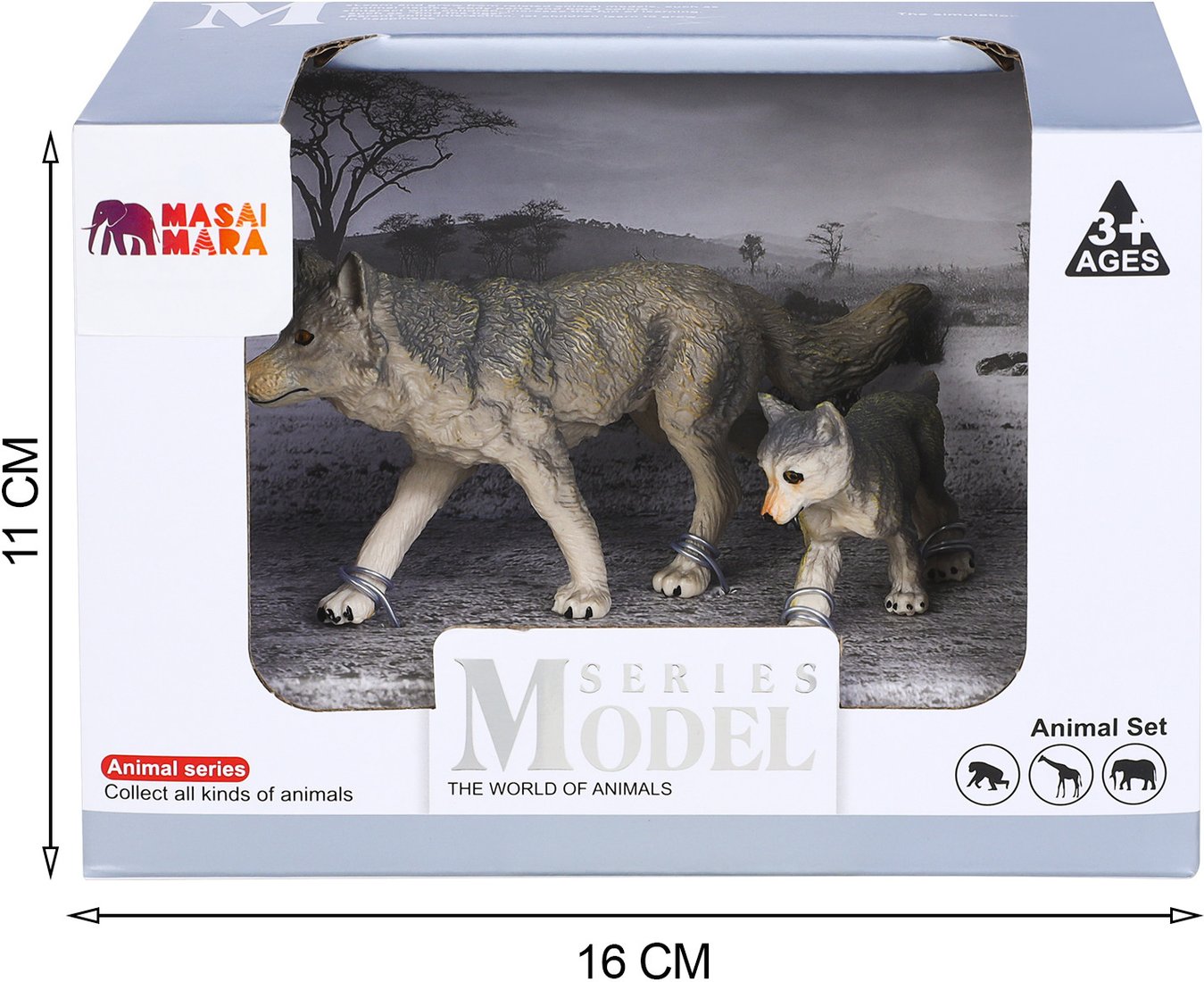 Набор фигурок Masai Mara Мир диких животных. Семья серых волков MM211-135