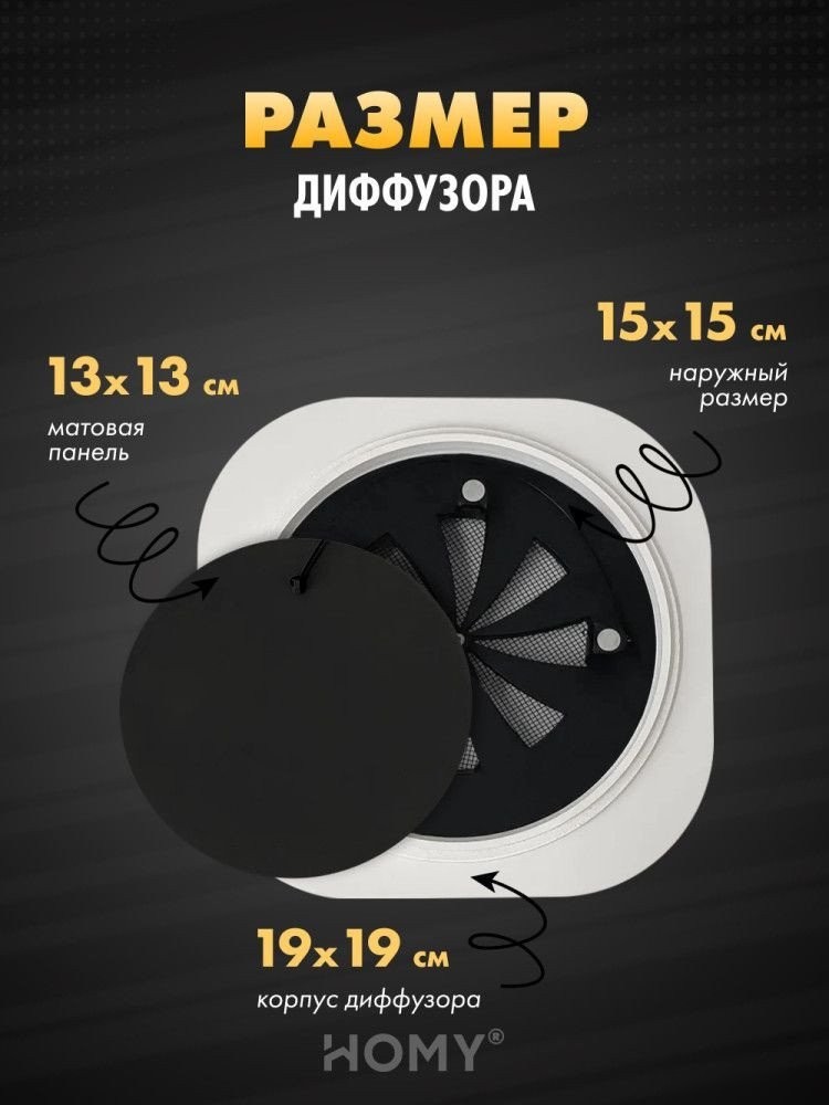 Вентиляционная решетка HOMY AIR круглый A100BRS d150 (черная)