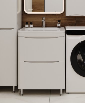 Symbolite Тумба под умывальник Бергамо мини 60 Люкс Plus 2 ящика (белый)
