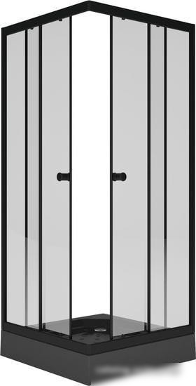 Душевой уголок Метакам Universal Black 80x80 KKS_013566 (прозрачное стекло)