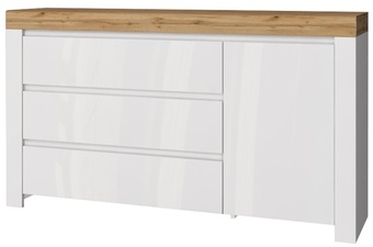 Тумба Anrex Taurus 1D3S (белый глянец-дуб вотан)