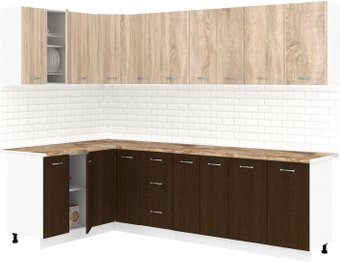Готовая кухня Кортекс-мебель Корнелия Лира 1.5x2.7 (дуб сонома/венге/мадрид)