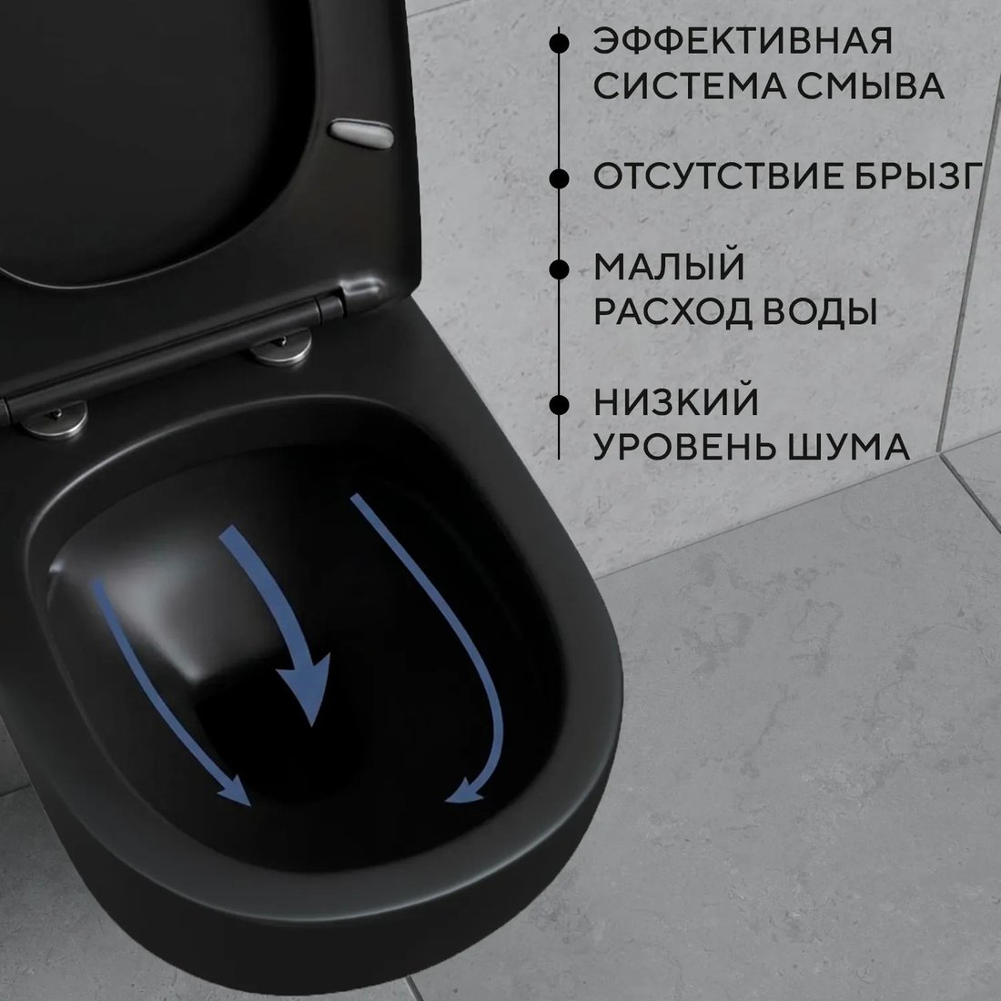 Унитаз подвесной Lauter Sulzdorf + 21901002 + 219703E (черный с кнопкой смыва сатин)
