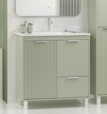 Brevita Тумба с умывальником Risacca Pistachio 80 RIS-06080-0842Я+B-OND080-01 (фисташковый)