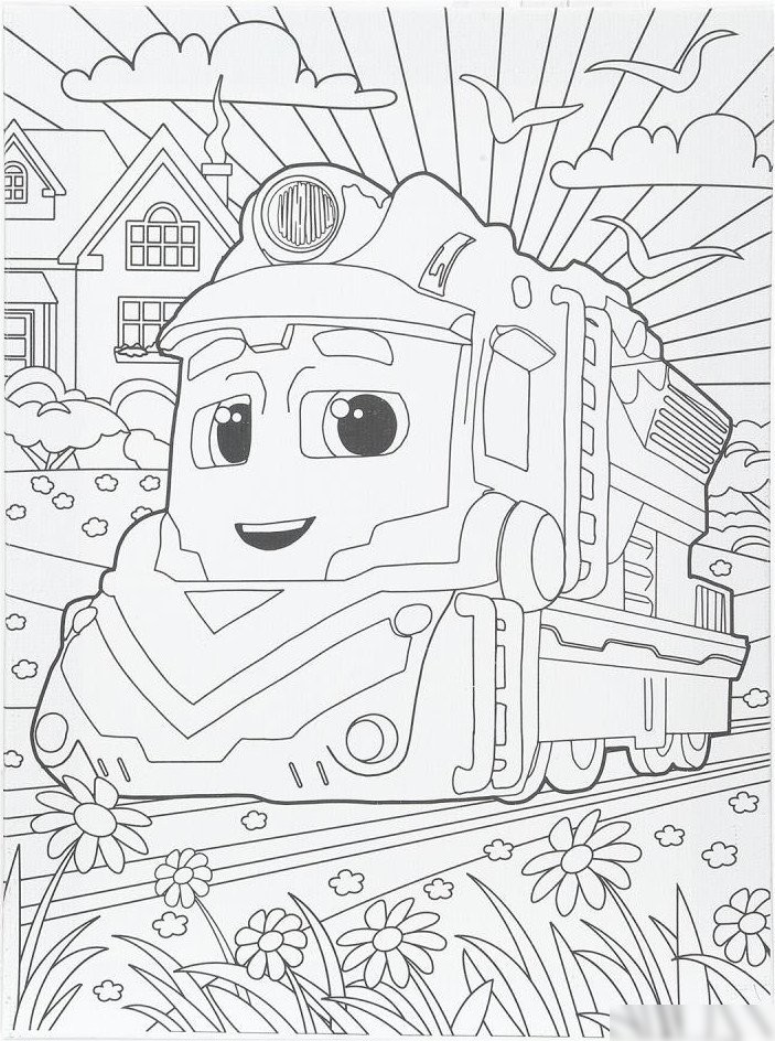 Набор для рисования MultiArt Холст для росписи Паровозик CANV15X20-PAR
