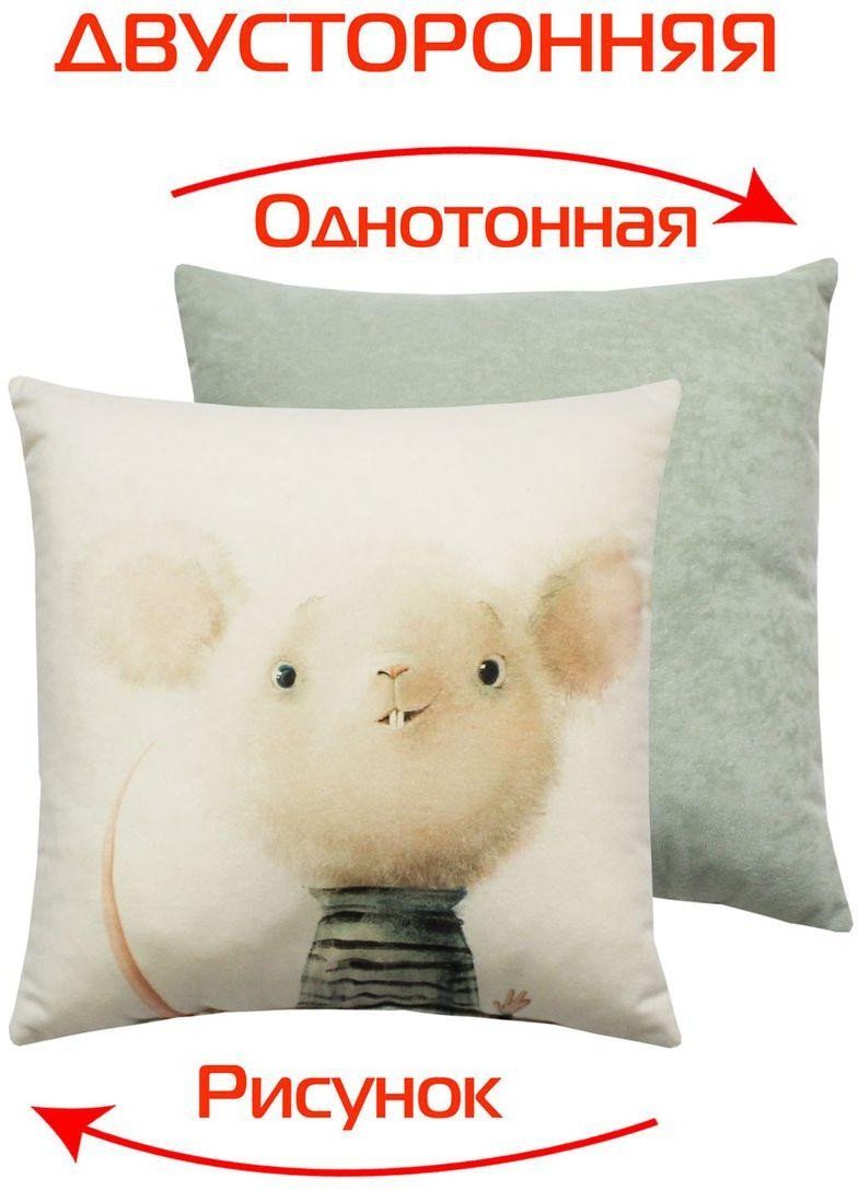 Декоративная подушка Matex Fluffy. Мышонок 61-595 (белый/мятный)