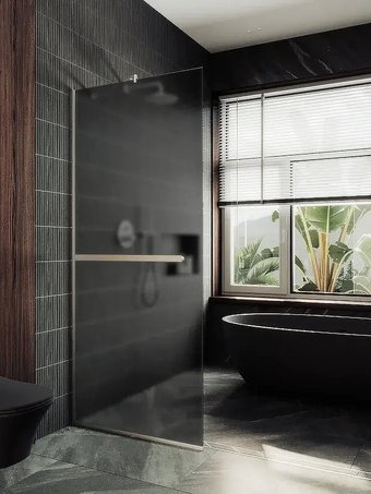 Душевая стенка MaybahGlass 99x195 MGD-1462-5у (графитовое матовое стекло/хром матовый)