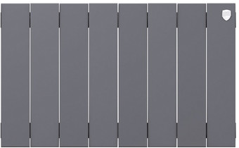Биметаллический радиатор Royal Thermo PianoForte 300 Silver Satin (8 секций) боковое подключение