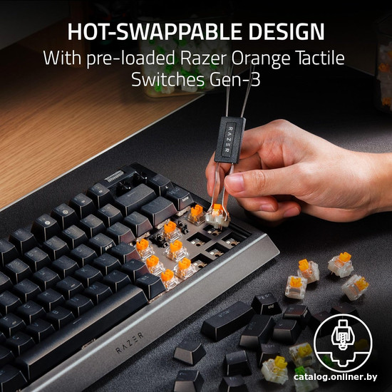 Клавиатура Razer BlackWidow V4 75% (черный, нет кириллицы)