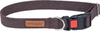 Ошейник Amiplay Cotton с блокировкой (M, коричневый)
