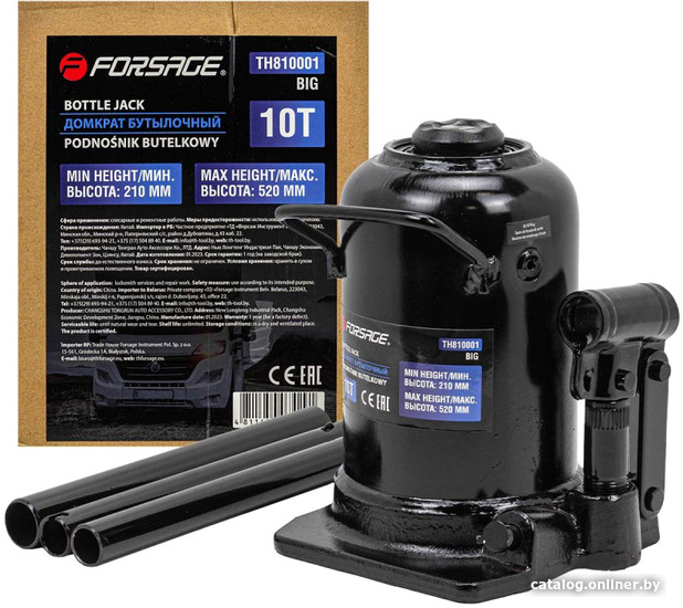 Бутылочный домкрат FORSAGE F-TH810001 10т Бутылочный домкрат FORSAGE F-TH810001 10т