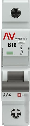 Выключатель автоматический EKF Averes AV-6 1P 16A (B) 6kA mcb6-1-16B-av