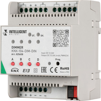 Контроллер RGBW Arlight Intelligent KNX-104-DIM-DIN (12-24V, 4x4A) 025658