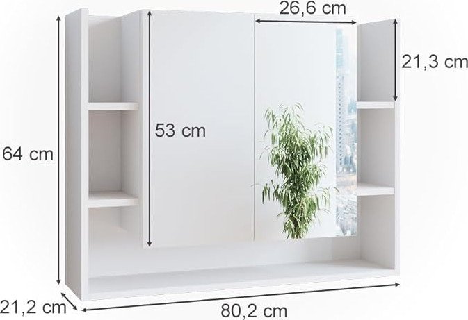 Anrex Шкаф с зеркалом для ванной Elira 2DZ5N (белый)