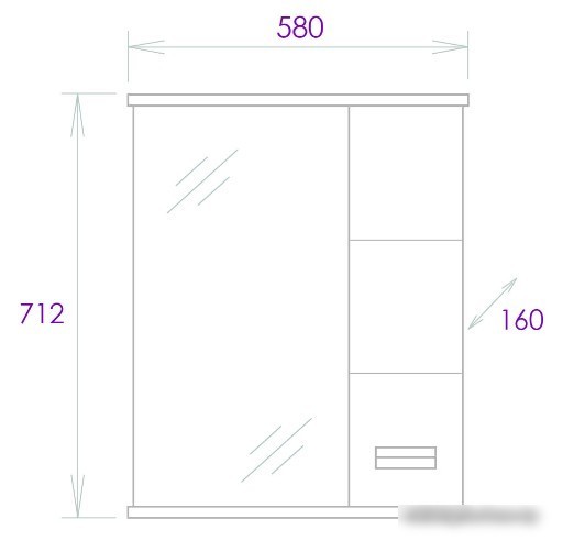 Onika Шкаф с зеркалом Балтика 58.01 205846