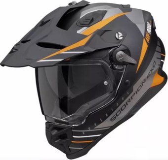 Мотошлем Scorpion Exo Adf-9000 Air Feat (р. S, черный матовый/серебристый/оранжевый)