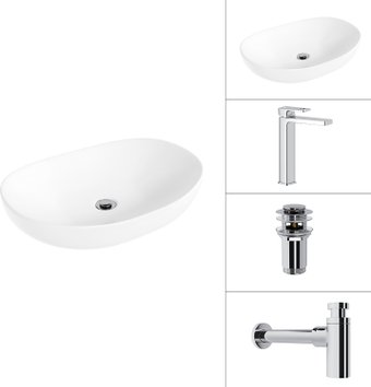 Умывальник Lauter 21502 + Cascade 21СК0655C + сифон 21635CH + дон.клапан 21190CH (хром)