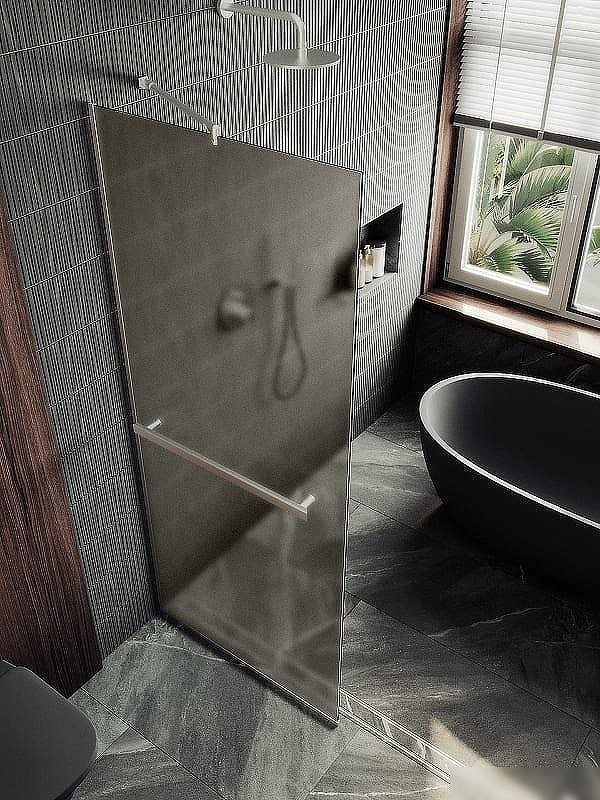 Душевая стенка MaybahGlass 99x195 MGD-1460-5у (бронзовое матовое стекло/хром матовый)