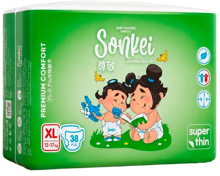 Подгузники Sonkei Super Thin XL 12-17кг (36 шт)