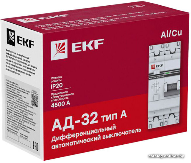 Дифференциальный автомат EKF PROxima АД-32 1P+N 16А30мА DA32-16-30-a-pro