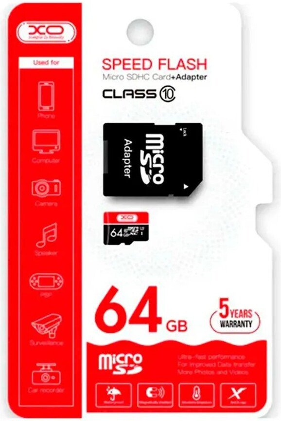 Карта памяти XO microSDXC 64GB TF64 (с адаптером)