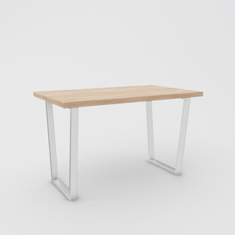 Кухонный стол Hype Mebel Трапеция раздвижной 110x70 (белый/дуб галифакс натуральный)
