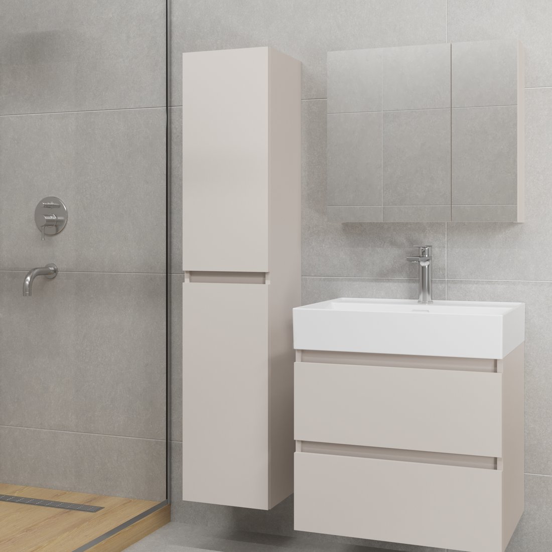 Lauter Тумба с умывальником Mia 60 + Optima 60.5 (кашемир)