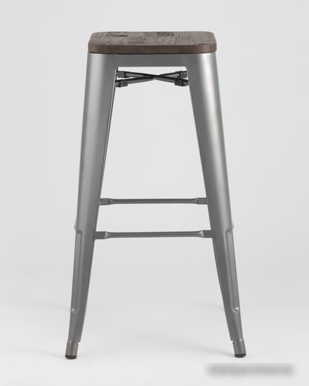 Табурет Stool Group TOLIX WOOD барный (серебристый) матовый