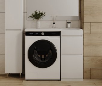 Symbolite Тумба с умывальником Даллас 100 Люкс Plus + Estetus Даллас 100x48 (правый, эмаль белый)