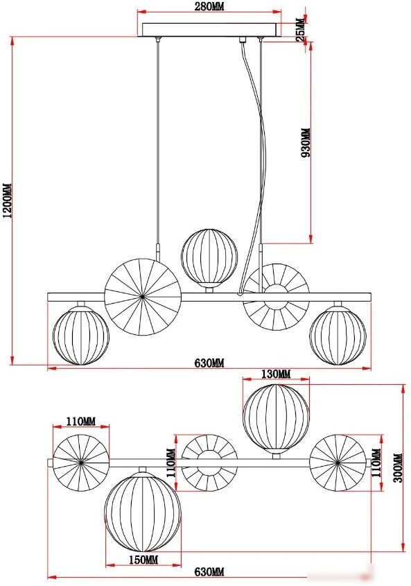 Подвесная люстра Moderli Molly V10802-5P