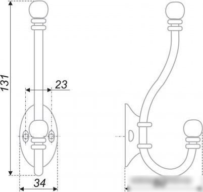 Крючок мебельный Boyard K209ABL.6