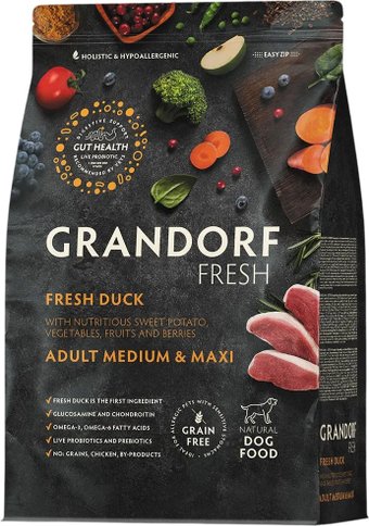 Сухой корм для собак Grandorf Adult Medium&Maxi Breeds Fresh Duck&Sweet Potato 10 кг