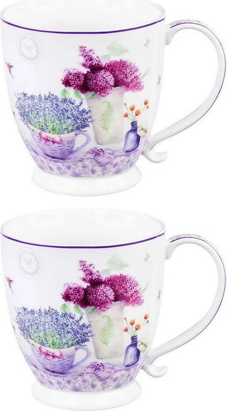 Набор кружек Elan Gallery Лаванда New Bone China 420772