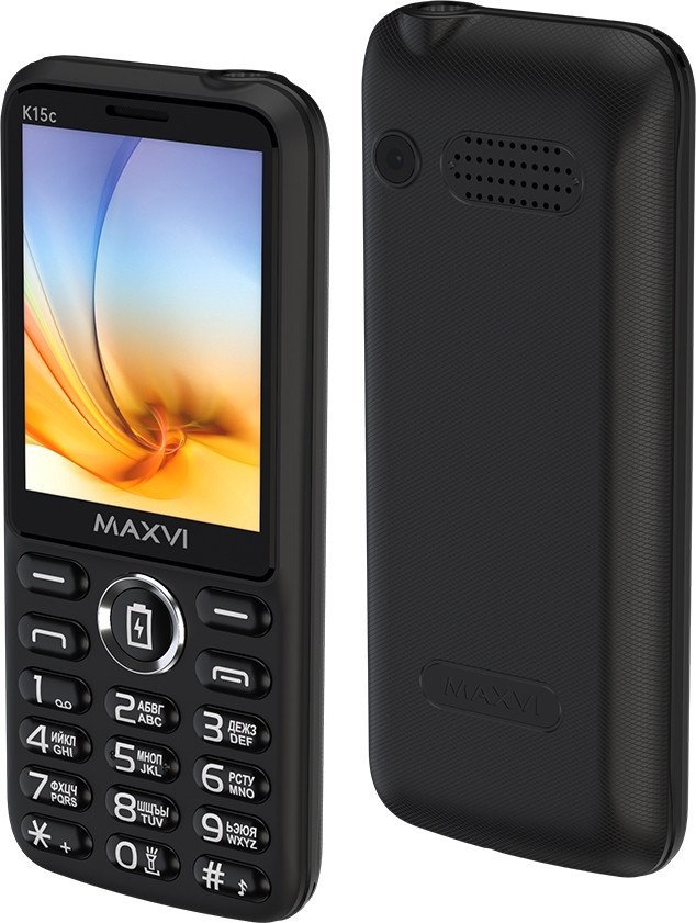 Кнопочный телефон Maxvi K15c (черный)