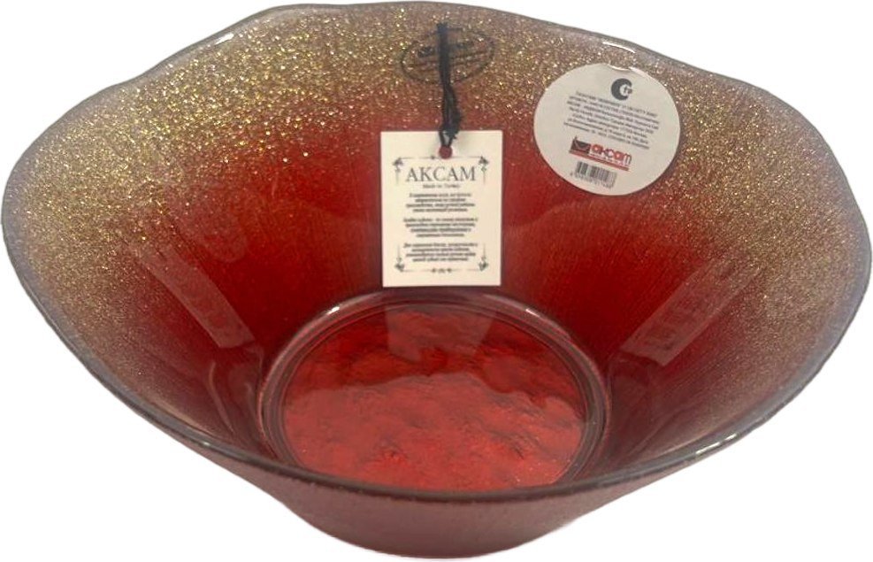 Ваза для фруктов Akcam Фейрверк 14447/R (21см, красный)