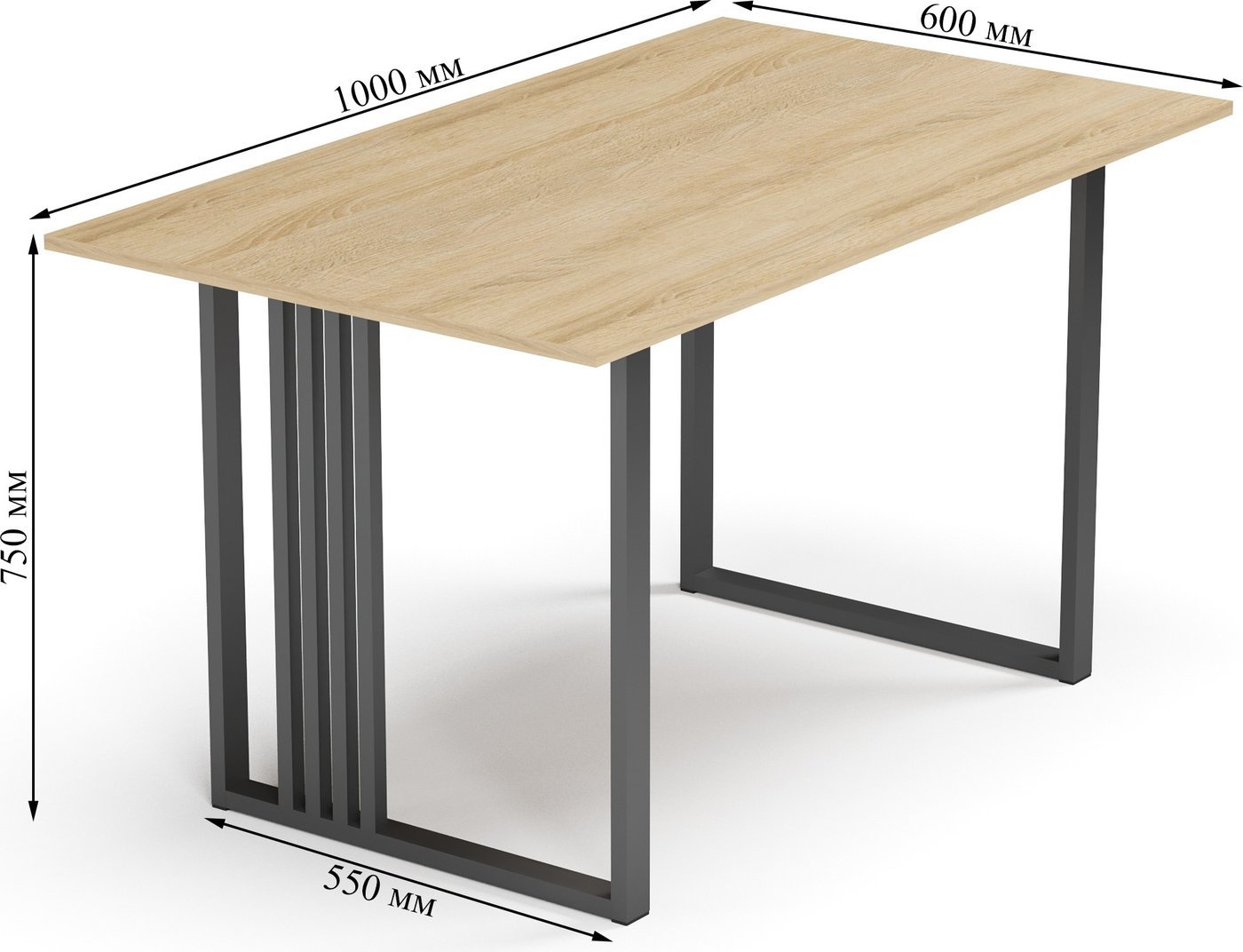Кухонный стол Mio Tesoro Laim 100x60 (дуб сонома/черный)