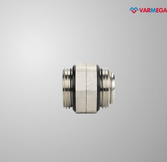 Фитинг Varmega Соединитель сдвоенный НР 1", с уплотнителем VM15963