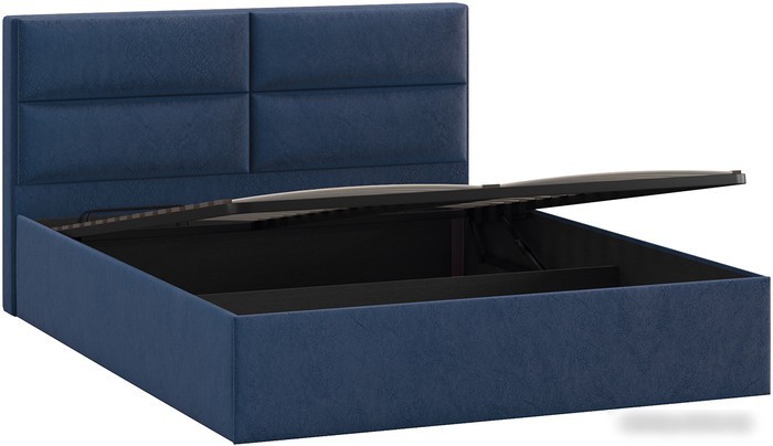 Кровать Трия Глосс универсальный тип 1 с ПМ 160x200 (микровелюр Wellmart Blue)